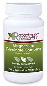 Magnesium Glycinate Complex | 100 mg Magnesium bisglycinate chelate, Magnesium oxide | Enhanced Absorption |100 Vegetarian caps | by Adaptogen Resear
