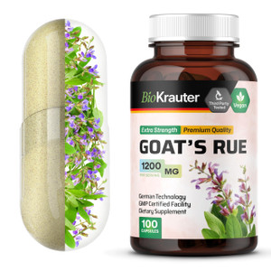 BIO KRAUTER® Goats Rue for Breastfeeding - Pure Vegan Lactation Supplement - Goats Rue 100 Capsules 1200 mg per Serving - Natural Supplements for Wo