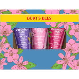 Burt's Bees Spring Gift, 3 Moisturizing Self Care Gifts, Shea Butter Hand Cream Trio Spring Set - Lavender & Honey, Wild Rose & Berry and Watermelon