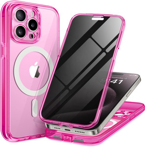 TIESZEN for iPhone 15 Pro Max Case, Compatible with MagSafe, Built-in Privacy Screen Protector and Camera Protection, Anti Spy Full Body Dustproof Sh
