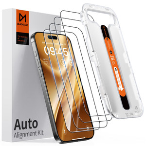 DIMONCOAT 4-PACK Screen Protector Compatible with iPhone 16 Plus [Auto Alignment Kit] [10X Military Protection] 16 Plus 6.7 inch Tempered Glass Film