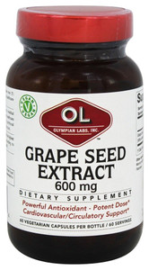 Olympian Labs Grape Seed Extract 600mg, Supports Heart & Immune Health, 60 Count