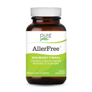 AllerFree Natural Allergy Support Supplement by Pure Essence Labs - Non Drowsy Pills for Sinus and Nasal Health Seasonal Allergies with Enzymes and H