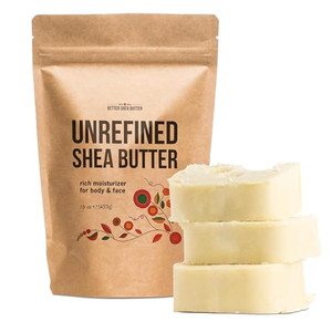 Raw Shea Butter - 100% Pure African Shea Butter for Hair and Body | with Natural Smoky Scent | Unrefined Moisturizer for Dry Skin, DIY Lip Balm, Body