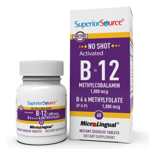 Superior Source No Shot Vitamin B-12 Methylcobalamin 1000 mcg, B-6, & Methylfolate 1000 mcg - Supports Energy, Brain, and Heart Health - Bariatric Fr