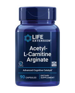 Life Extension Acetyl-L-Carnitine Arginate, Advanced Brain & Nerve Health, Cellular Energy Support, Gluten-Free, Non-GMO, 90 Capsules