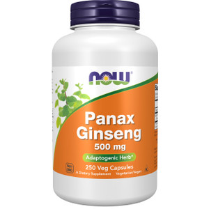 NOW Foods Supplements, Panax Ginseng (Root) 500 mg, Adaptogenic Herb*, 250 Veg Capsules