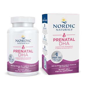 Nordic Naturals Prenatal DHA, Unflavored - 90 Soft Gels - 830 mg Omega-3 + 400 IU Vitamin D3 - Supports Brain Development in Babies During Pregnancy