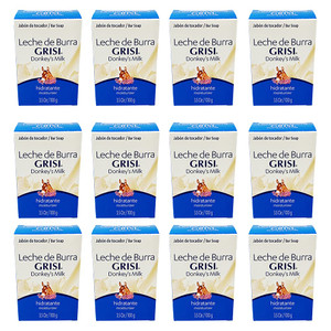 12pk - Donkey's Milk Soap - Jabon Leche de Burra - Grisi (3.5 Oz. X 12 Units) by Grisi