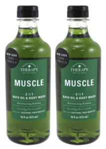 Village Nat. Bath Oil & Body Wash 2In1 Muscle 16 Ounce (Pack of 2)