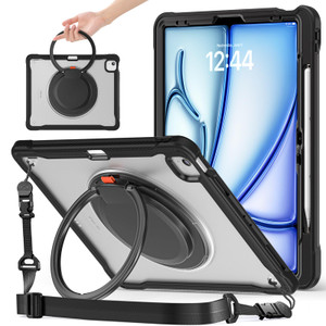 ACEMO for iPad Air 13 inch Case M3/M2 iPad Pro 12.9 case 6th 5th 4th 3rd Generation with 360° Rotating Kickstand Handle, Shoulder Strap, Pencil Holde