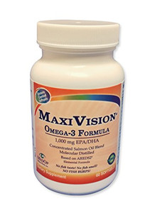 MaxiVision® MaxiTears Omega-3 Formula (60-Count) - Omega-3 Fish Oil Supplement for Eye Health & Dry Eye Support - Enteric Coated Softgels - 1 Bottle
