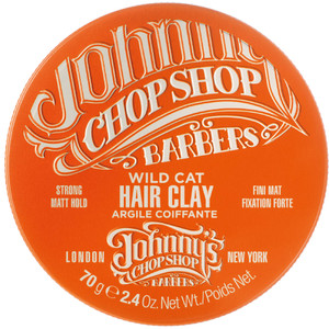 Johnny's Chop Shop Men's Ultimate Wild Cat Hair Clay-Styling Strong Hold, Molding, Matte Finish, Natural Look, Non Greasy, Reworkable 2.46 oz (Pack o