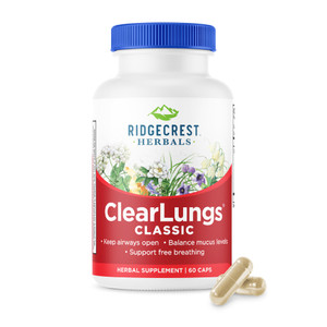 RidgeCrest Herbals ClearLungs Classic, Daily Health Supplement, Natural Lung and Nasal Wellness Formula for Bronchial, Respiratory, Immune, Sinus, an