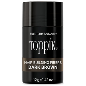 Toppik Hair Building Fibers, Dark Brown, 12g Fill In Fine or Thinning Hair, Instantly Thicker, Fuller Looking, 9 Shades for Men & Women, Keratin Prot