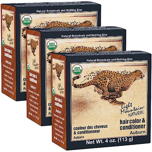 Light Mountain Henna Hair Color & Conditioner - Auburn Hair Dye for Men/Women, Organic Henna Leaf Powder and Botanicals, Chemical-Free, Semi-Permanen