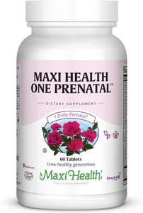 Maxi Health Prenatal Vitamins for Women  One Daily Prenatal Vitamins with Iron, Folate, Choline, Vitamin D3, and Essential Nutrients  High Absorpti
