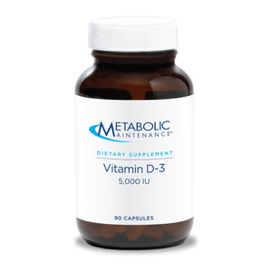 Metabolic Maintenance Vitamin D3 5000 IU - Delivers 125 mcg Vitamin D3 - Supports Bone Strength, Immune Balance & Mood Wellness - 90 Servings - 90 Ca