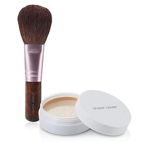 Sheer Cover Perfect Shade - Mineral Foundation Makeup Kit w/ Free Foundation Brush - Medium Shade - Powder Makeup, Best Full Coverage Foundation 4 Gr
