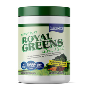 New Vitality Royal Greens Superfood Powder | Healthy Veggie Powder with Probiotics, Enzymes, Antioxidants, Wheat Grass & Greens 10.75oz (30 Day Suppl
