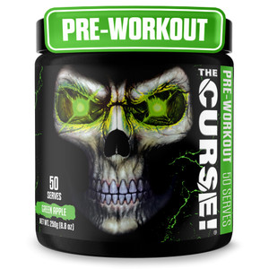 JNX SPORTS The Curse! Pre Workout Powder for Men & Women, Caffeine, Beta-Alanine, Creatine, L-Citrulline, 50 Servings, Green Apple Flavor  Boost Ene