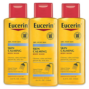 Eucerin Skin Calming Body Wash - Cleanses and Calms to Help Prevent Dry, Itchy Skin - 8.4 fl. oz. Bottle (Pack of 3)