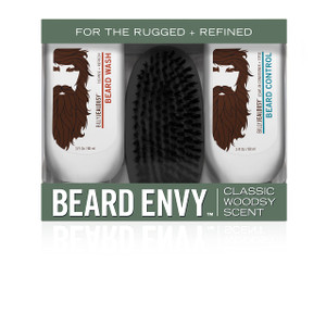 Billy Jealousy Original Beard Envy Facial Hair Refining Kit with Beard Wash Facial Hair Control and Boar Bristle Brush for Clean, Hydrated, Soft, Tam