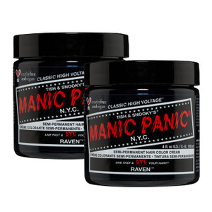 MANIC PANIC Classic Raven Semi Permanent Hair Color - Cool-Toned Black Hair Dye for Women & Men That Lasts 4-6 Weeks - Vegan, Ammonia & Cruelty-Free