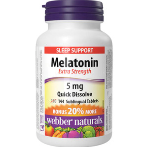 Webber Naturals Melatonin Easy Dissolve, 5 mg, 144 sublingual Tablets