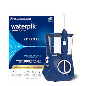 Waterpik Aquarius Water Flosser For Teeth Cleaning, Gums, Braces, Dental Care, Electric Power With 10 Settings, 7 Tips For Multiple Users And Needs,