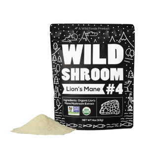 Wild Foods Lions Mane Powder Mushrooms Extract 10:1 | Organic Mushroom Powder | Adaptogenic Nootropic Herb for Brain Health, Memory and Focus(4 Ounce
