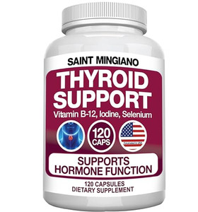 Saint Mingiano Thyroid Support Supplement with Iodine |120 Capsules to Help Body Mass & Improve Energy, Cardiovascular, Energy & Focus Formula | 14 N