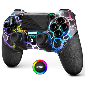 AceGamer Wireless Controller for PS4, Custom Design V2 Gamepad Joystick for PS4 with Non-Slip Grip of Both Sides and 3.5mm Audio Jack! Thumb Caps Inc