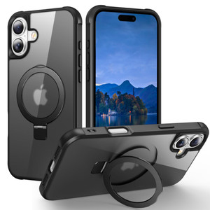 Hocase for iPhone 16 Plus Case, with Magnetic Ring Stand [Compatible with MagSafe] [Military Grade Protection] Slim Shockproof Translucent Protective