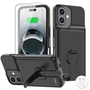 BOPPS Battery Case for iPhone 16/16e with Invisible Stand?Support Carplay? Powerful 8500mAh Portable Rechargeable Protective Extended Charger Cover f