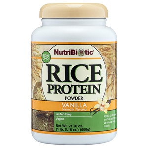 NutriBiotic  Vanilla Rice Protein, 1 Lb 5 Oz (600g) | Low Carb, Keto-Friendly, Vegan, Raw Protein Powder | Grown & Processed Without Chemicals, GMOs