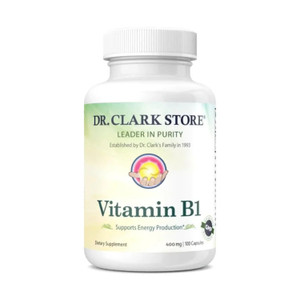 Dr. Clark Vitamin B1 Thiamine 400mg Supplement -Thiamine B1 Supplement for Healthy Nervous System & Energy Metabolism, Gluten-Free, Dairy Free - 100