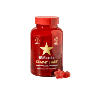 HAIRtamin Vegan Gummy Stars Hair Vitamins | Non-GMO | All Natural Biotin Vitamin Gummies for Hair, Skin & Nails | Multivitamin Supplement to Help Mai