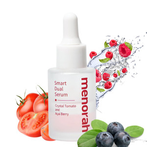 Menorah Smart Dual Serum  Vitamin C & E Facial Serum Infused with Crystal Tomato, Acai Berry, Coconut and Palm Oils