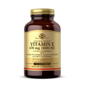 Solgar Vitamin E 670 mg (1000 IU), 100 Mixed Softgels - Natural Antioxidant, Skin & Immune System Support - Naturally-Sourced Vitamin E - Gluten Free