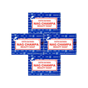 Satya Nag Champa: Sai Baba Natural Soap, Large, 150 g, 5 oz, 4 Piece