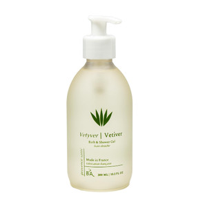 Provence Sante Cleansing Bath & Shower Gel - Moisturizing Almond Oil Body Wash for Dry Skin - Nourishing Aromatic Vetiver Scent - Made in France - 10