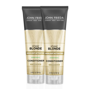John Frieda Sheer Blonde Highlight Activating Conditioner for Vibrant Color, Natural and Color-Treated Blondes, with Nutritious Honey and Oatmeal, 8.
