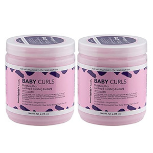 Aunt Jackie's Kids Baby Curls, Moisture Rich Curling and Twisting Custard for Naturally Curly, Coily and Wavy Hair, 15 oz, 2 Pack