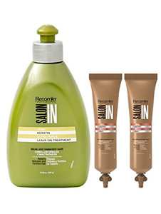 RECAMIER Leave In Keratin Treatment Conditioner Detangler + 2 Hydra Repair SOS| Moisturizer Hair Combing Style Cream Lotion | Tratamiento de Keratina