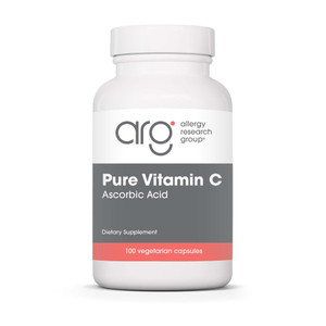Allergy Research Group Pure Vitamin C Supplement - Ascorbic Acid, 1000mg Organic Vitamin C, High Potency, Unbuffered, Mild Acidity, Vegetarian Capsul