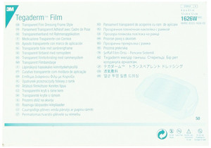 3M Tegaderm Transparent Dressing with Label 4" x 4 3/4" (10 x 12 cm)50 per Box #1626W