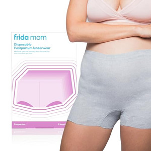 Frida Mom 8pc Postpartum Underwear, Disposable Boyshort Panties, Seamless, Stretch Support, New Mom Essentials, Size Regular (28in-42in)