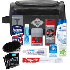 Convenience Kits International Men's Premium 15-Piece Kit wth Travel Size TSA Compliant Essentials, Featuring: Head & Shoulders Dandruff Shampoo Clas