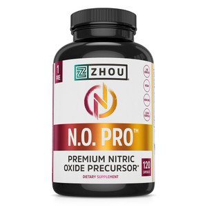 Zhou N.O. Pro - Premium Nitric Oxide Supplement for Men & Women, Heart, Muscle & Blood Support with Beet Root & L Arginine, Natural Nitric Oxide Boos